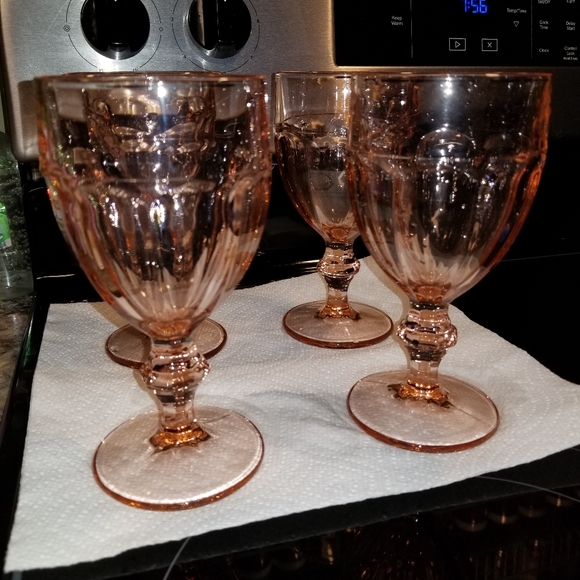 Vintage Rose Pink Libby Goblets